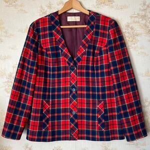 70s Pendleton Tartan Plaid Women’s Blazer Size 14